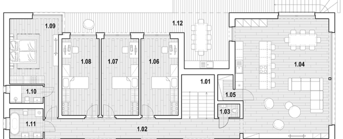 Líšcie údolie - Villa 117 - pôdorys 1. nadzemného podlažia